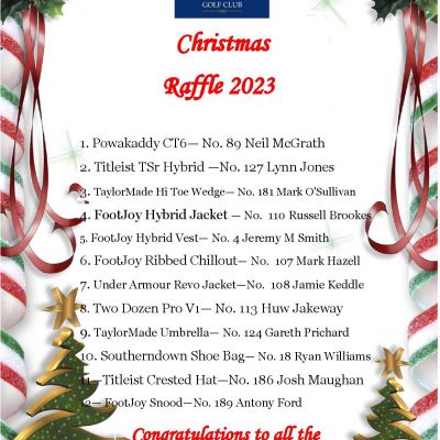 Pro Shop Christmas Raffle